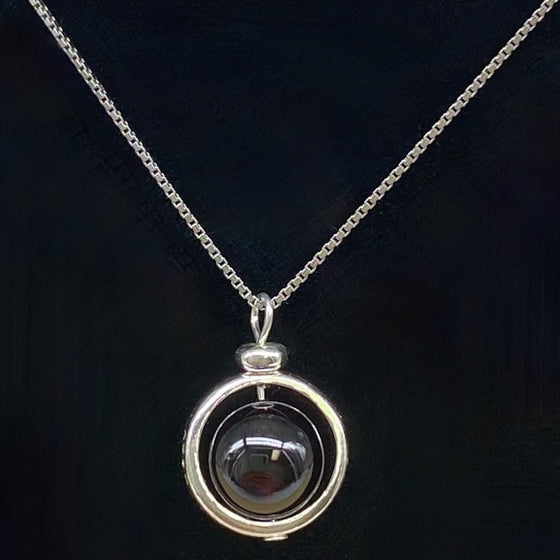Garnet Sphere Pendant Necklace