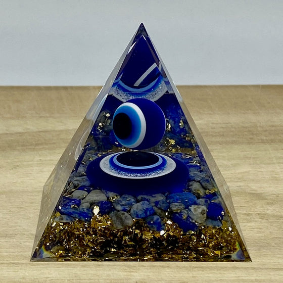 Orgone Pyramid - Lapis Lazuli and Evil Eye Sphere