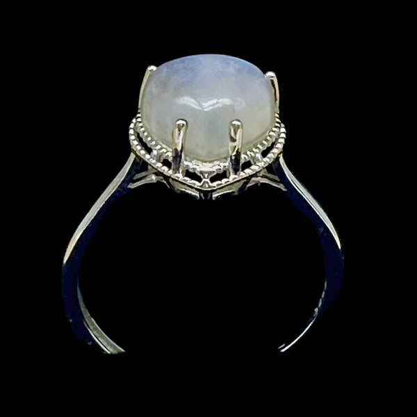 Heart Adjustable Ring - Moonstone 