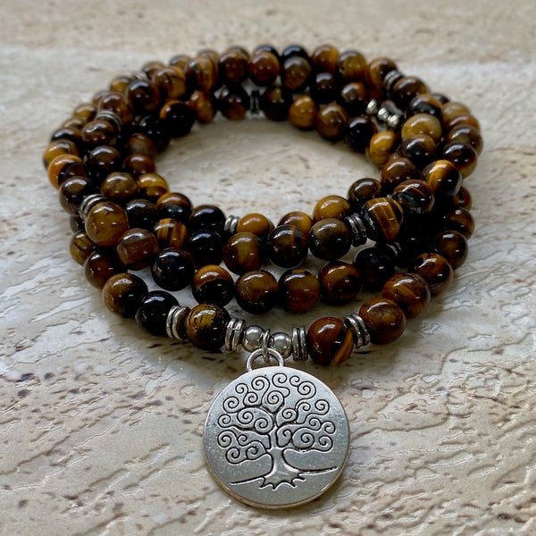 Tiger Eye Mala Necklace