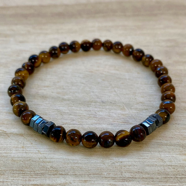 Tiger Eye Bracelet with Hematite Spacers