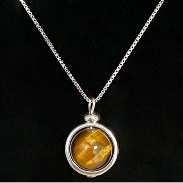 tiger eye sphere necklace