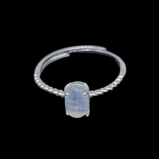 moonstone oval adjustable ring