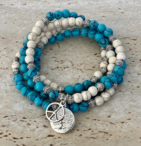 turquoise and white buffalo stone bracelet