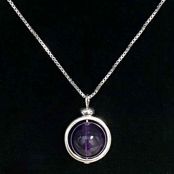 Amethyst Sphere Pendant Necklace