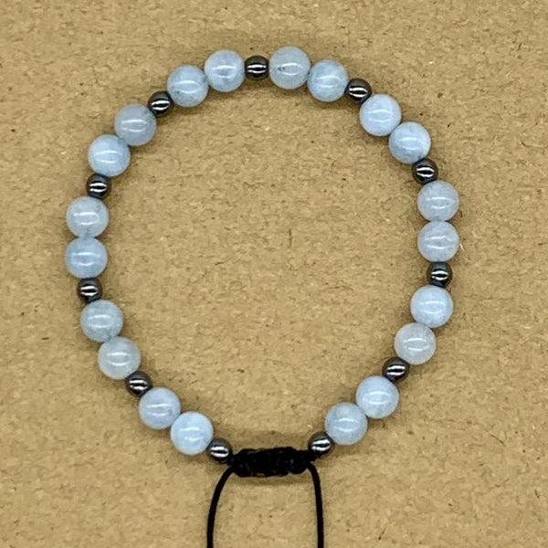 Crystal Bracelet with Hematite Spacers - Aquamarine