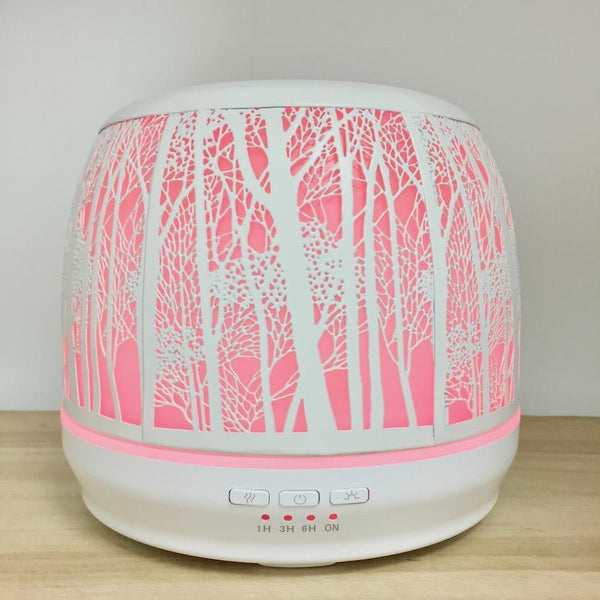 Aroma Diffuser Lantern - White Large 500ml pink light