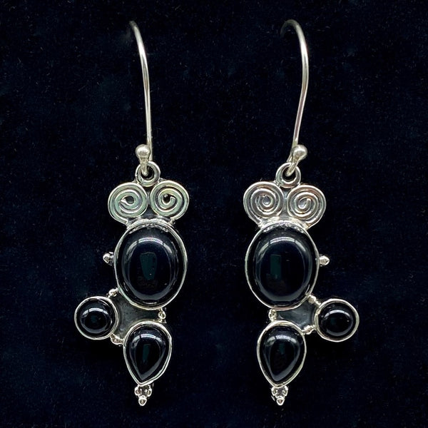 Black Onyx Decorative Earrings