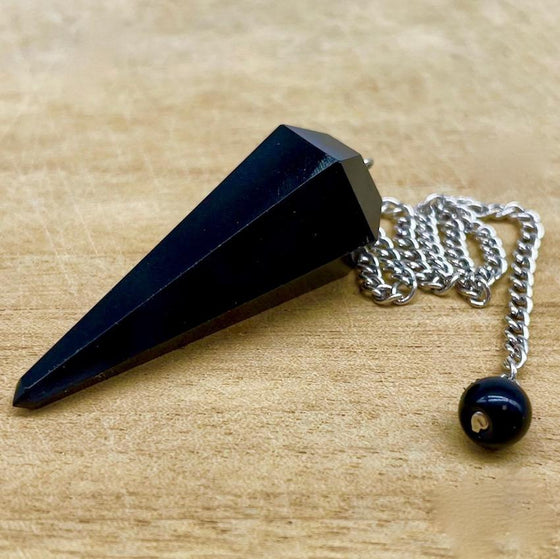 Black Onyx Crystal Pendulum