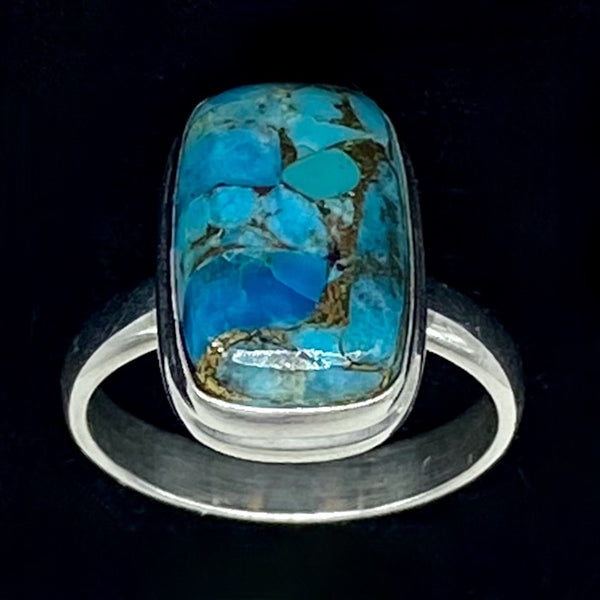 Blue Copper Turquoise Ring - Size 9