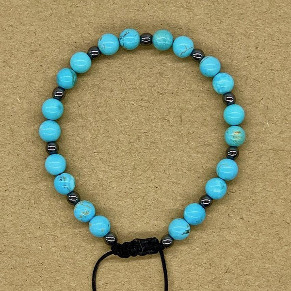 Crystal Bracelet with Hematite Spacers - Blue Howlite