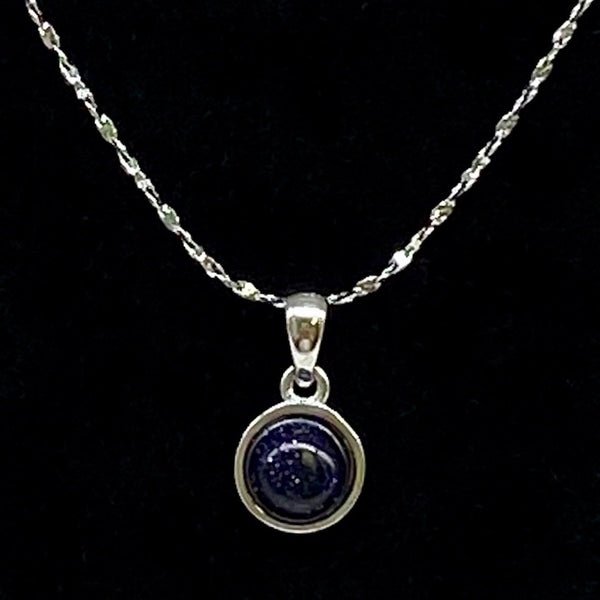 Blue Sandstone Pendant Necklace