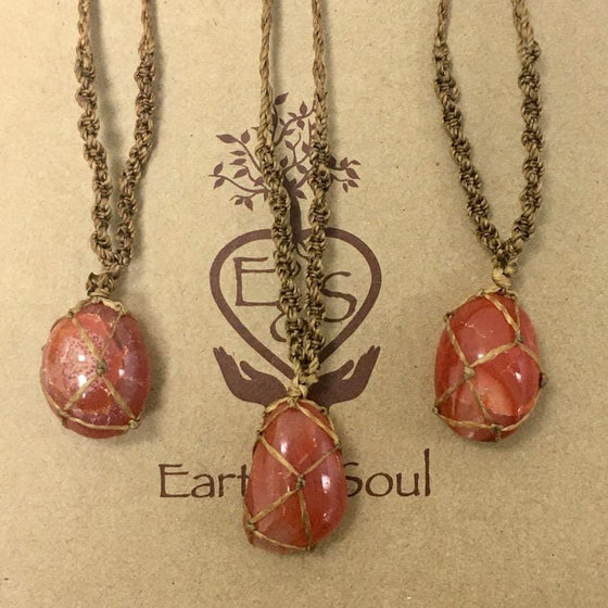 Carnelian Polished Crystal Necklace - Natural