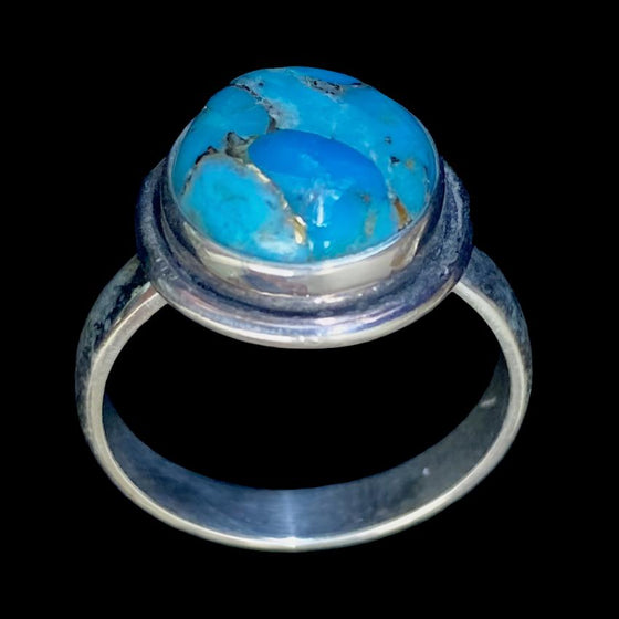 Blue Copper Turquoise Ring - Size 8