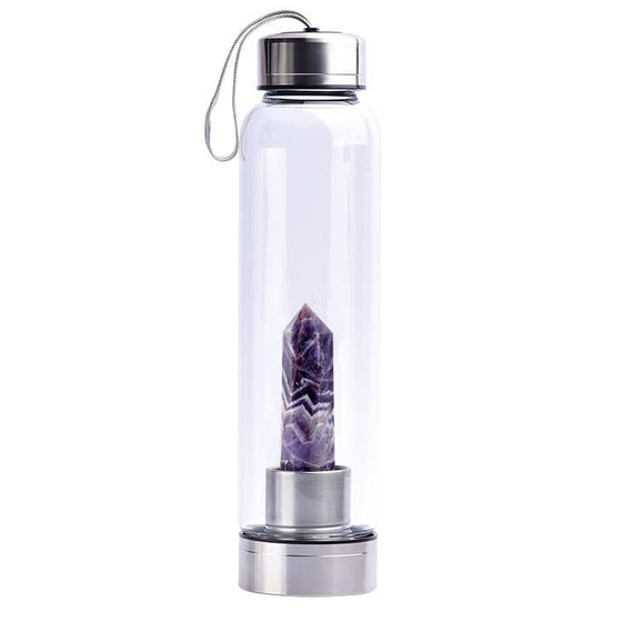 Amethyst Crystal Water Bottle 550ml - Stainless Steel