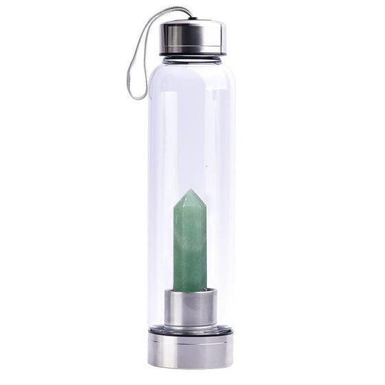 Aventurine Crystal Water Bottle 550ml - Stainless Steel