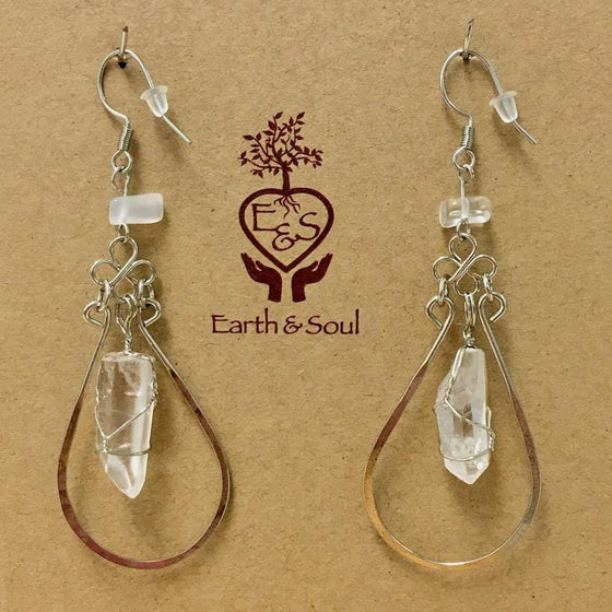 Clear Quartz Point Decorative Earrings - Opaline