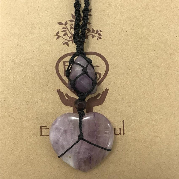 Fluorite Crystal Heart Necklace