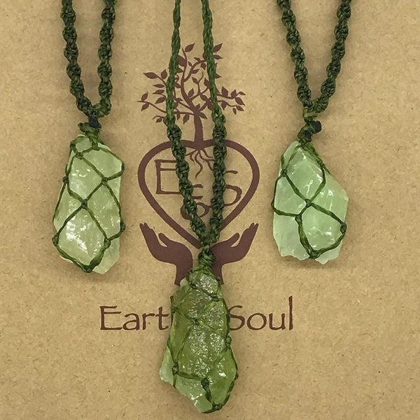 Green Calcite Crystal Necklace