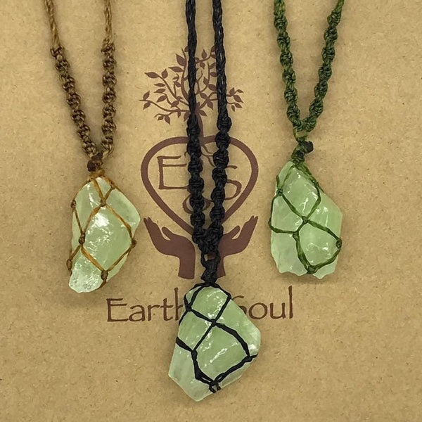 Green Calcite Crystal Necklace