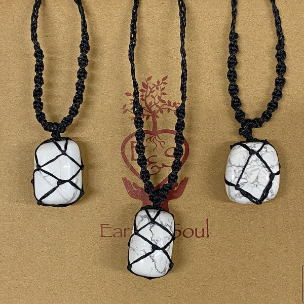 Howlite Polished Crystal Necklace