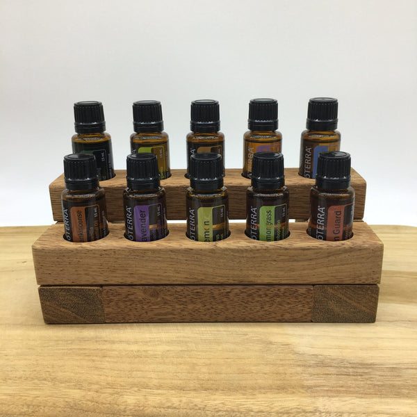 wooden essential oil stand 10 hole doterra demo