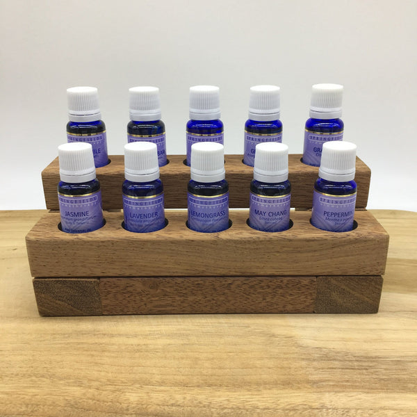 wooden essential oil stand 10 hole springfields demo