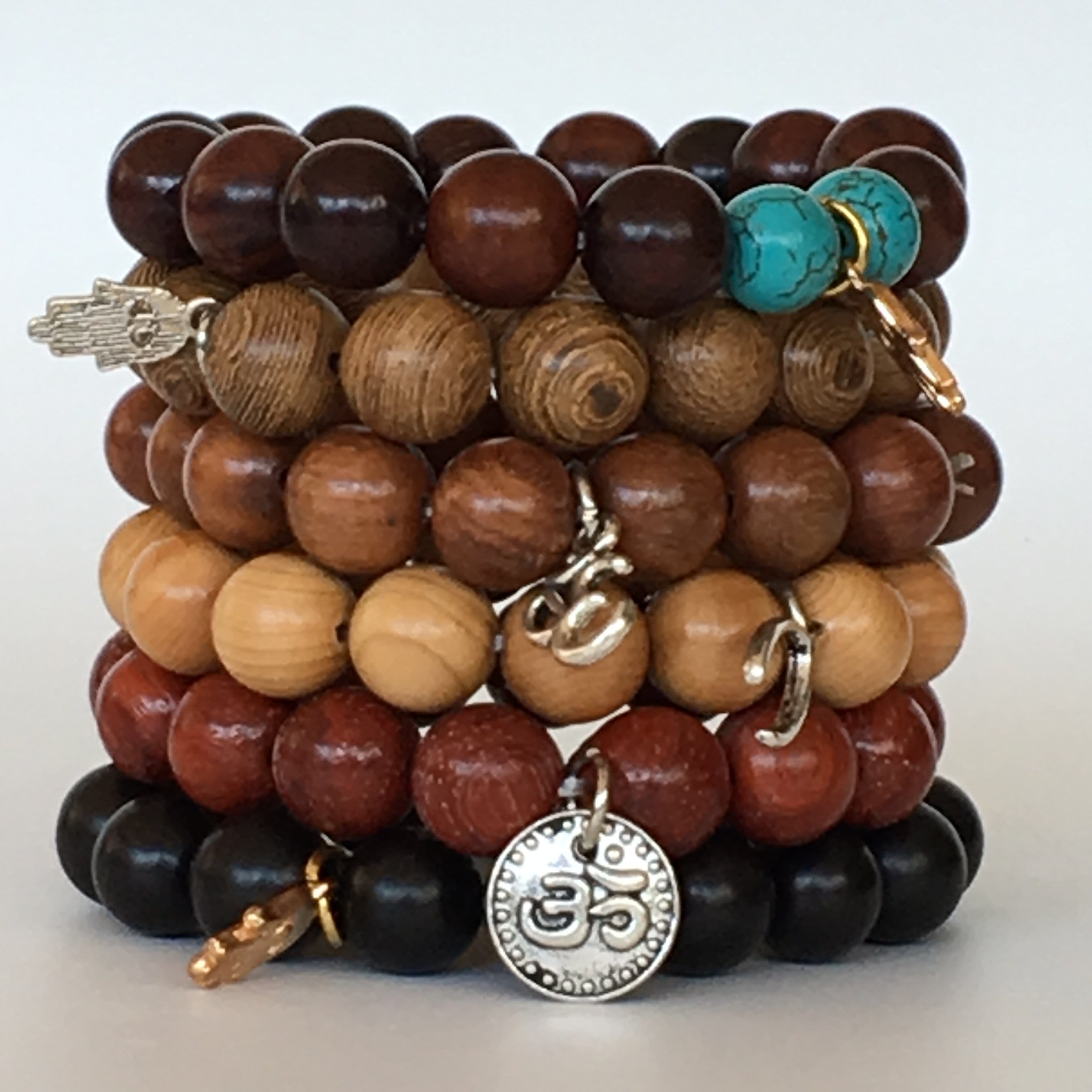 Mala Wooden Bead Bracelet Set with 12mm Beads - Earth And Soul