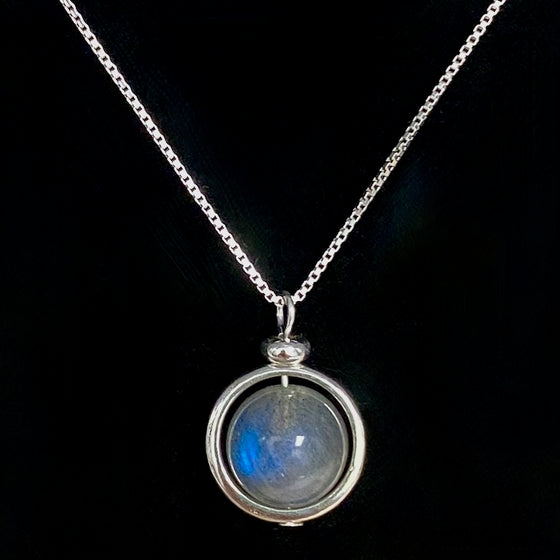 Labradorite Sphere Pendant Necklace