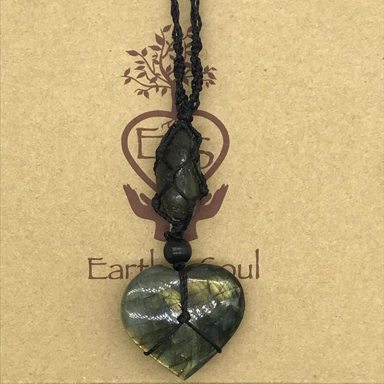 Labradorite Crystal Heart Necklace