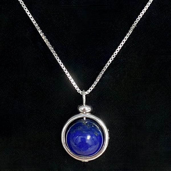 Lapis Lazuli Sphere Pendant Necklace