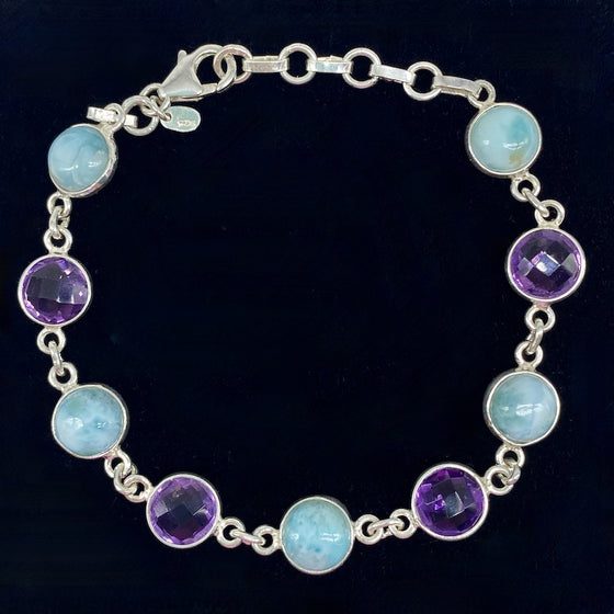 Amethyst and Larimar Bracelet