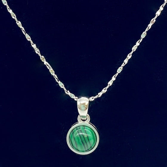 Malachite Drop Pendant Necklace