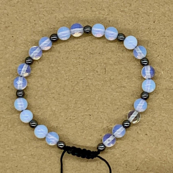 Crystal Bracelet with Hematite Spacers - Opaline