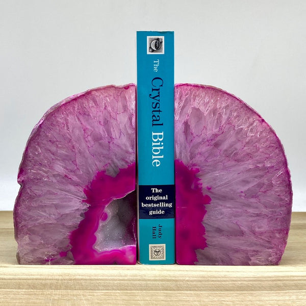 Agate Bookends - Pink - Book