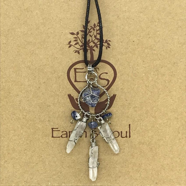 Sodalite Crystal Dreamcatcher Necklace