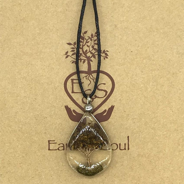 Tree of Life Pendant Necklace - Tiger Eye