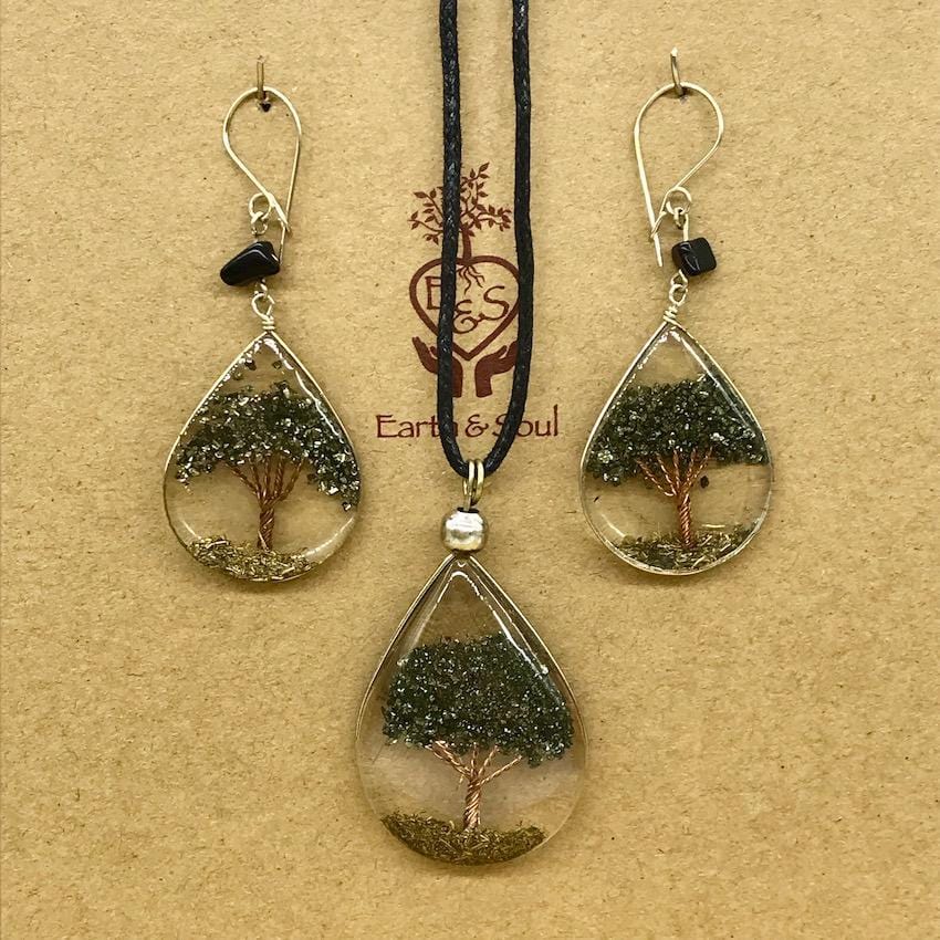 Tree of life necklace online and earring set